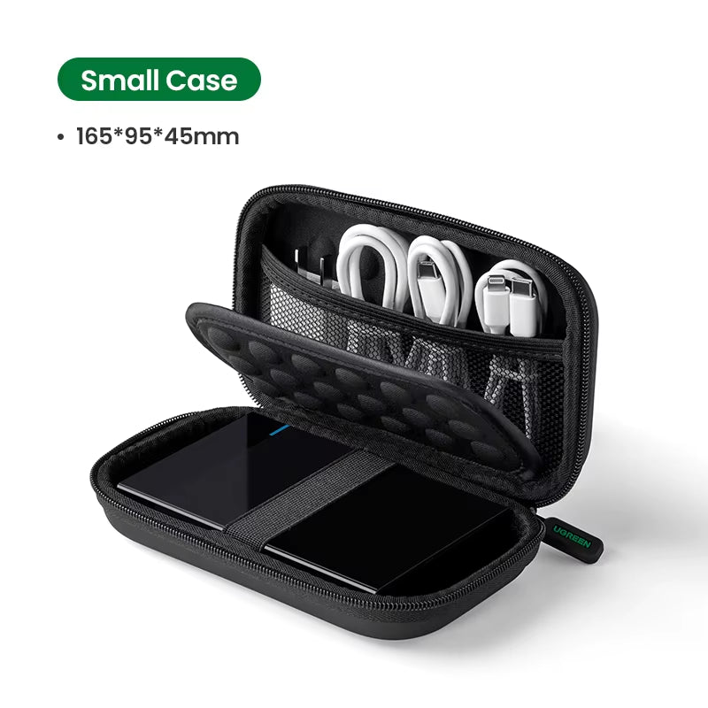 Storage Case for Hard Disk Drive Portable Power Bank Case for External Hard Drive SSD HDD Protective Pouch Travel Bag Box