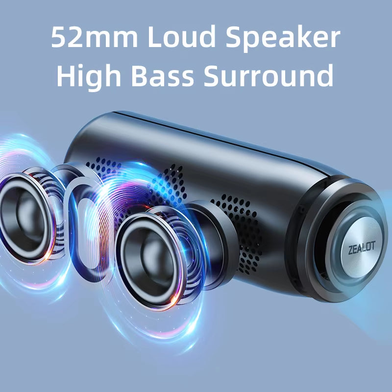 -S51 Portable Bluetooth Speaker Bass Powerful Wireless Subwoofer Waterproof Sound Box Support FM Radio USB TF Card