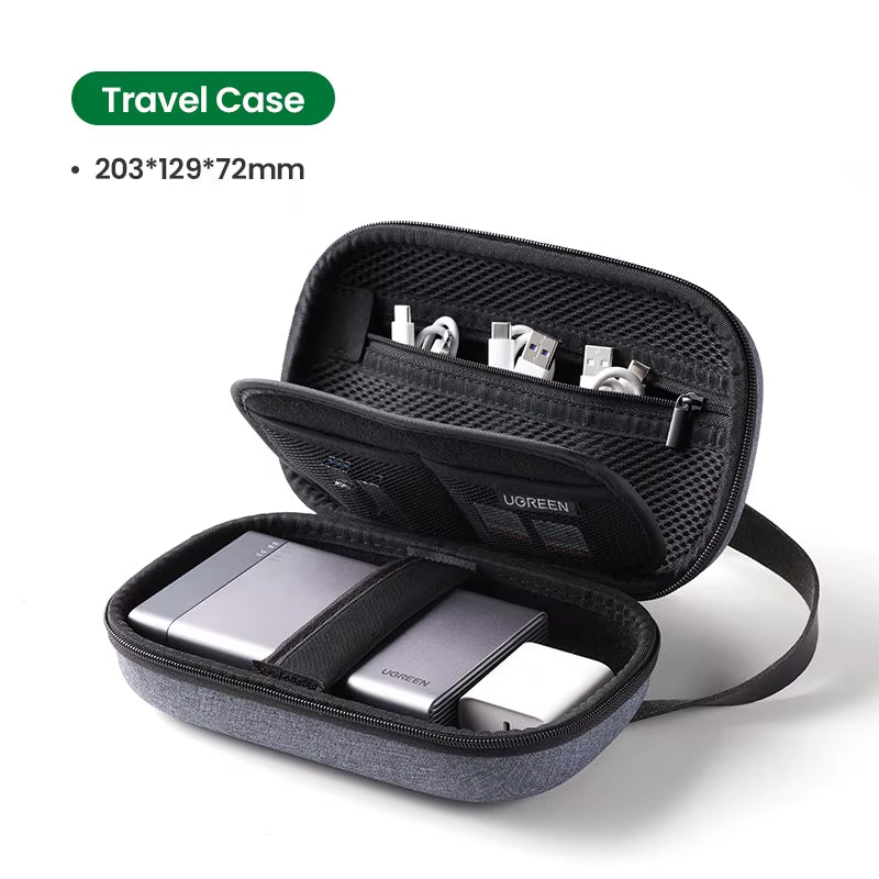 Storage Case for Hard Disk Drive Portable Power Bank Case for External Hard Drive SSD HDD Protective Pouch Travel Bag Box